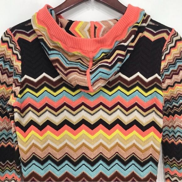 Missoni for Target Colorful Zigzag Full Zip Long Hooded Knit Cardigan Sweater - Picture 13 of 16